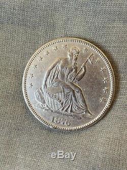 1876 ​​argent Assis Liberté Demi-dollar Belle Superbe High Grade Rare