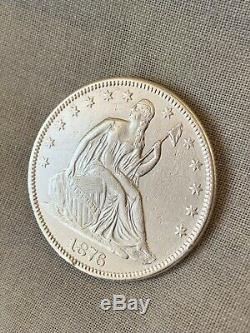 1876 ​​argent Assis Liberté Demi-dollar Belle Superbe High Grade Rare