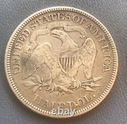 1876-cc. Liberté Assise À Moitié Dollar, Rare
