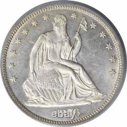 1876-cc Liberty Assis Argent Demi-dollar Ms64 Pcgs