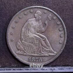 1876-cc Liberty Assis Demi-dollar Au/ch Au Détails (#37993)