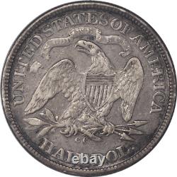 1876-cc Liberty Assise Demi-dollar 50c Choix Circulé Ef Nice Et Original