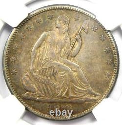 1876-cc Seated Liberty Half Dollar 50c Carson City Coin Certifié Ngc Au55