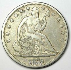 1876-cc Seated Liberty Half Dollar 50c Carson City Coin Vf / Xf Détails