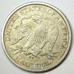 1876-cc Seated Liberty Half Dollar 50c Carson City Coin Vf / Xf Détails
