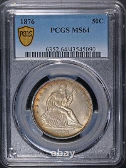 1876-p Seated Half Dollar Pcgs Ms64 Superb Eye Appeal Strong Strike