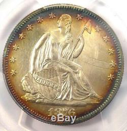 1876 ​​proof Assis Liberté Demi-dollar 50c Pcgs Preuve Au Détails Rare Coin
