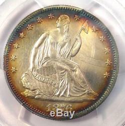 1876 ​​proof Assis Liberté Demi-dollar 50c Pcgs Preuve Au Détails Rare Coin