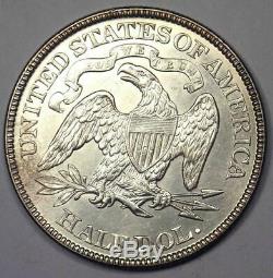 1876 ​​seated Demi-liberté Dollar 50c Coin Ongecirculeerd Détails Rare Coin