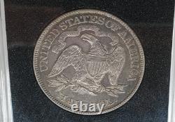 1877 Demi-dollar assis de liberté AU tonifié