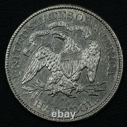 1877 S Seated Liberty Argent Demi-dollar Nettoyé