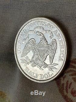 1877 Seated Liberté Half Dollar Belle Couleur Arc-en-