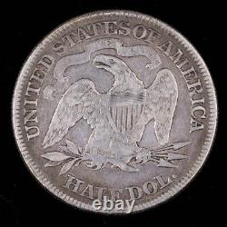 1877 Siège De Demi-dollar Vf Argent 50c Liberty Type De Siège