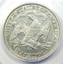 1877-cc Sièged Liberty Half Dollar 50c Carson City Pièce Anacs Vf25 Détails