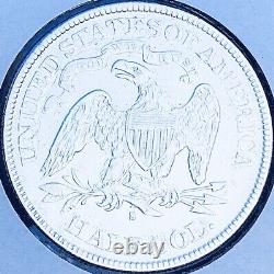 1877-s San Francisco Mint Date Clé! U.s. Seated Liberty Demi-dollar. E7
