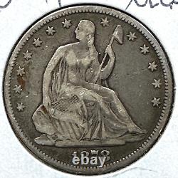 1878 50C Liberty Seated Half Dollar (74545) translates to '1878 Demi-dollar assis de la Liberté de 50 cents (74545)' in French.