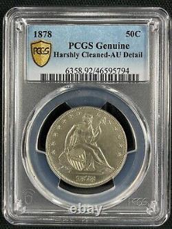 1878 Seated Liberty Half Dollar Pcgs Au Details Harshly Cleaned