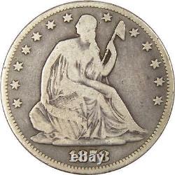 1878 Siège Liberty Half Dollar Vg Très Bon 90% Argent 50c Us Type Pièce