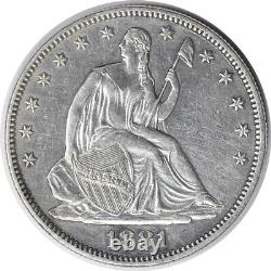 1881 Liberty Assise Silver Half Dollar Proof Non Certifié #158