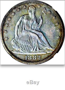 1882 Ngc Pr64 + 1100 Mintage 4.400 Proof Assis Liberté Demi-dollar # 2 Key 50c