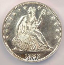 1882 Seated Liberté Demi-dollar 50c Coin Certifié Ngc Au Détails Date De Rare