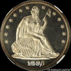 1883 Gem Proof Seated Liberty Half Dollar Ngc Pf-65 Cameo Avec Une Belle Couleur
