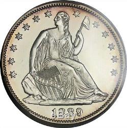 1889 50c Pcgs Pr 62 (preuve) Liberté Assis Demi-dollar