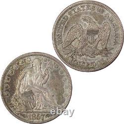 Demi-dollar assis Liberty de 1857 AU Argent non circulé SKUI319