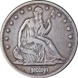 Demi-dollar assis de 1880 Choix F/VF Date clé Bel attrait visuel Belle frappe