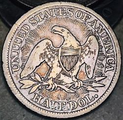 Demi-dollar assis de la Liberté de 1853 50C ARROWS RAYS Pièce en argent non classée des États-Unis CC18030