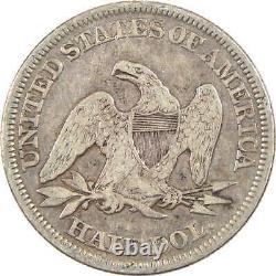 Demi-dollar assis en argent de 1857 en état VF, pièce de 50c SKUI11390