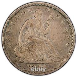 Demi-dollar assis en argent de Liberty de 1842 PCGS Graded VF25 Date moyenne