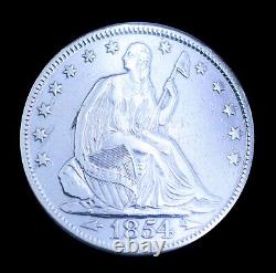 Demi-dollar de la Liberté Assise de 1854-p! En état Exquis