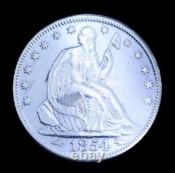 Demi-dollar de la Liberté Assise de 1854-p! En état Exquis