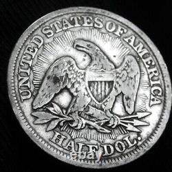 États-unis 1853 Seated Liberty Half Dollar Avec Rays 2211-134