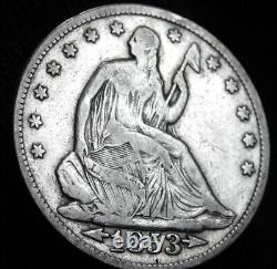États-unis 1853 Seated Liberty Half Dollar Avec Rays 2211-134