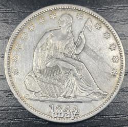 Pièce de demi-dollar Liberty Seated 1844-P en magnifique état AU détails