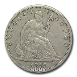 Pièce de monnaie demi-dollar assise de la liberté de 1877-CC en VF-25 NGC