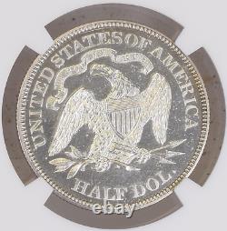 Rare 1871 Seated Demi-liberté Dollar Ngc Pr62 Seulement 960 Minted
