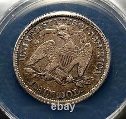 Rare 1875 Liberty Seated Argent Demi-dollar 50c Anacs Vf-25 Grand Appel Aux Yeux