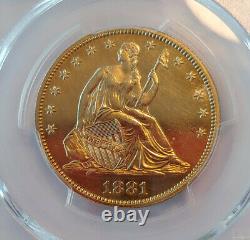Rare Date 1881 Liberty Assis Moitié Pcgs Proof Genuine Only 975 Minted -sl49a