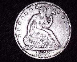 Très Nice 1858 P Seated Liberty Half Dollar Nice Détails V-1 Reprise # H060