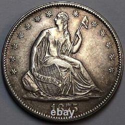 Us 1875 S Sièged Liberty Half Dollar 50 Cent Pièce D'argent