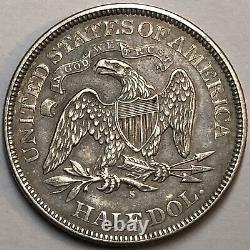 Us 1875 S Sièged Liberty Half Dollar 50 Cent Pièce D'argent